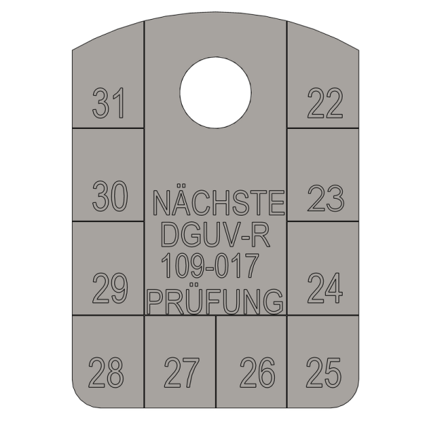 Kennzeichnungsanhänger für UVV-Prüfungen | mit Jahreszahlen
